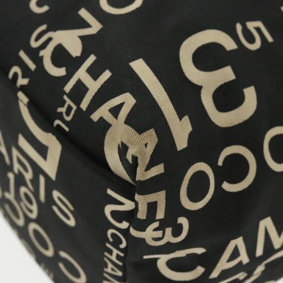 CHANEL Chain Bycy Tote Bag Canvas Plastic Black Clear Silver CC Auth am7247 - Picture 14 of 16